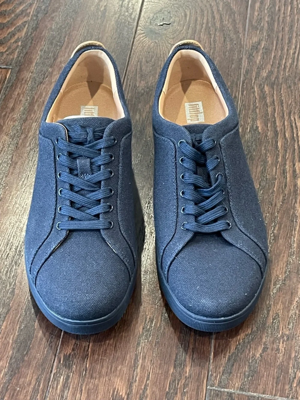 FitFlop Women 8.5 Navy Blue Rally Canvas Shoe Cushioned Comfort FB8-399 NEW
